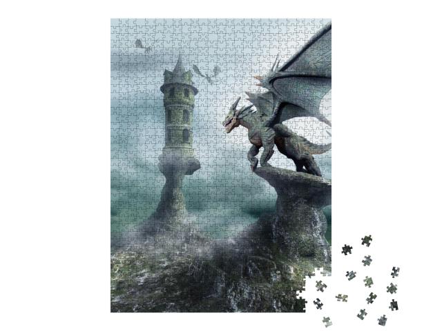Puzzle 1000 Teile „Von Drachen bewachter Turm“
