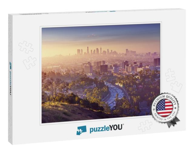 Panorama of Los Angeles At Sunrise... Jigsaw Puzzle