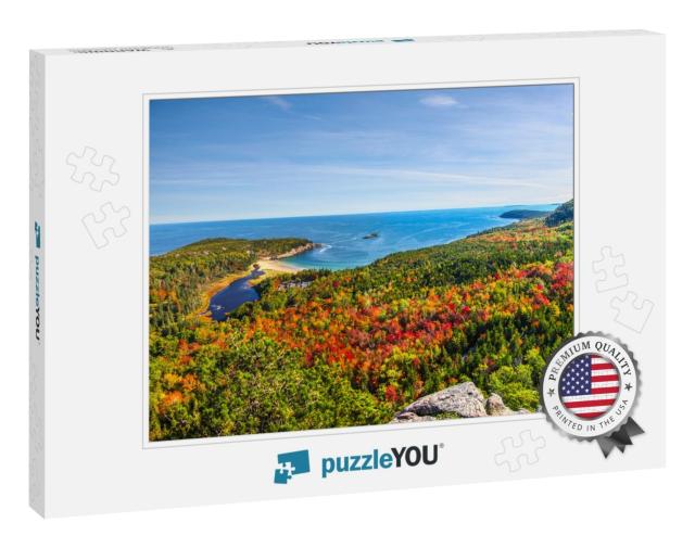 Panoramic View of the Stunning Fall Colors & Blue Waters... Jigsaw Puzzle