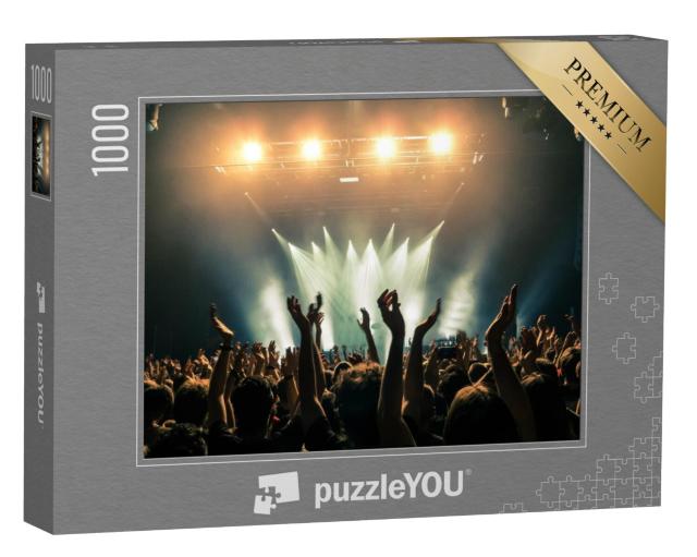 Puzzel 1000 stukjes „Concertbezoekers bij een concert, silhouetten“