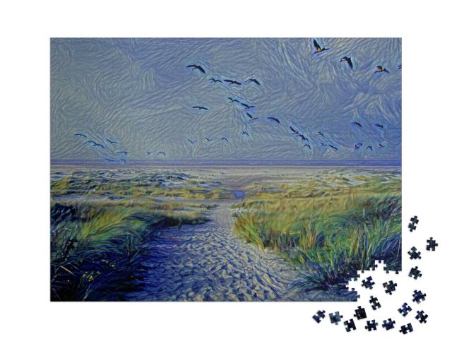 Puzzel 1000 stukjes „in de kunststijl van van Gogh, Sterrennacht - Eenden - Puzzelcollectie Kunstenaars & Schilderijen“