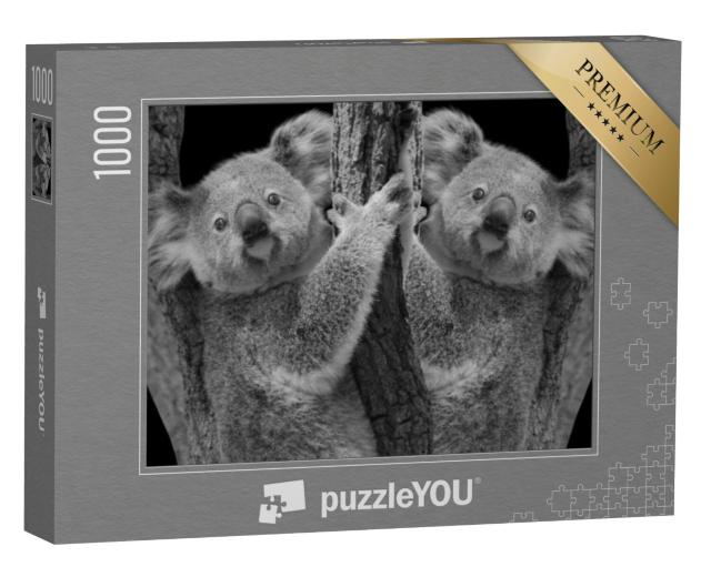 Puzzel 1000 stukjes „Twee schattige koala's in een boom“