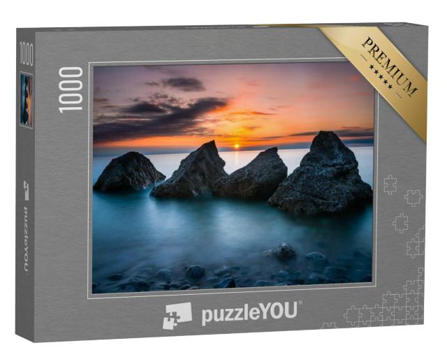 Puzzel 1000 stukjes „Zeekliffen in een kalme zonsondergang“