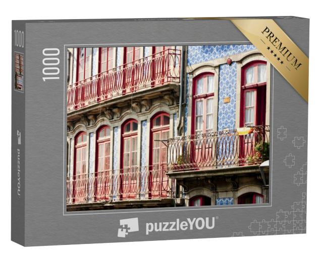 Puzzel 1000 stukjes „Pittoresk herenhuis met kleurrijke tegels, Porto, Portugal“