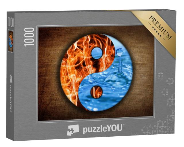 Puzzel 1000 stukjes „Water en vuur. Yin en yang symbool van harmonie“