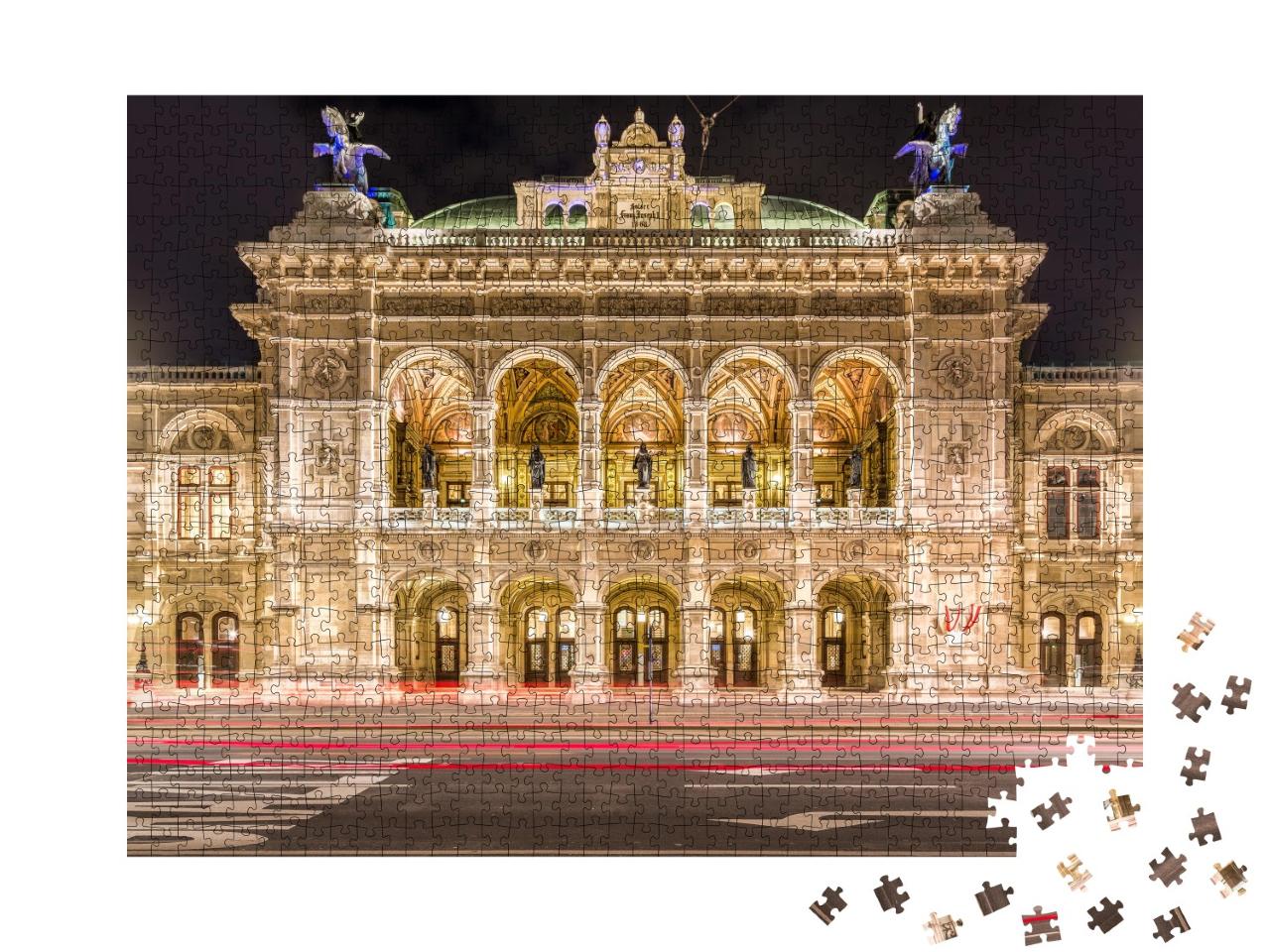 Puzzle 1000 Teile „Wiener Staatsoper bei Nacht, Wien, Österreich“
