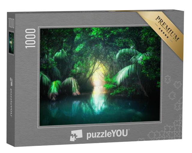 Puzzel 1000 stukjes „Fantastisch junglelandschap met meer, Sri Lanka“