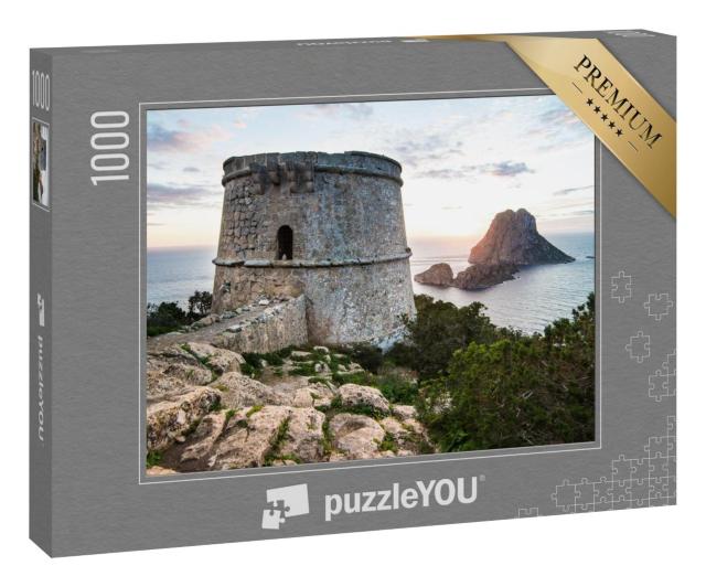 Puzzle 1000 Teile „Sonnenuntergang über der Insel Es Vedra, Ibiza“