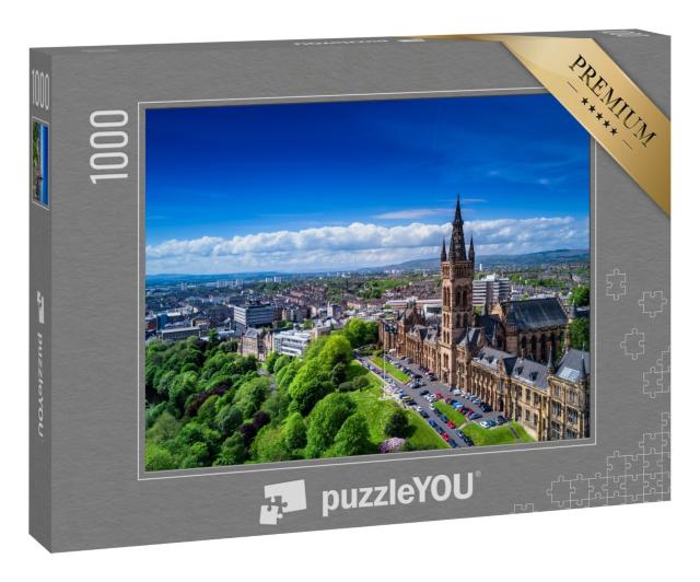 Puzzle 1000 Teile „Luftaufnahme von Glasgow, Schottland“