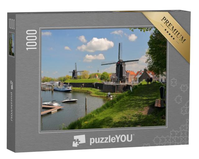 Puzzel 1000 stukjes „De haven van Heusden, Noord-Brabant, Nederland“