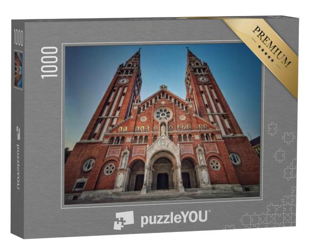 Puzzel 1000 stukjes „Een van de schoonheden van Hongarije is de kathedraal van Szeged“