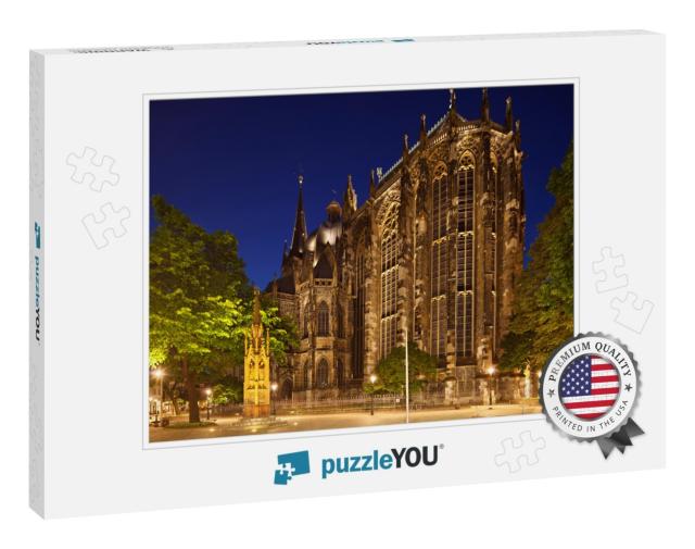 Backside of the Cathedral of Aachen, Germany Seen from Mu... Jigsaw Puzzle
