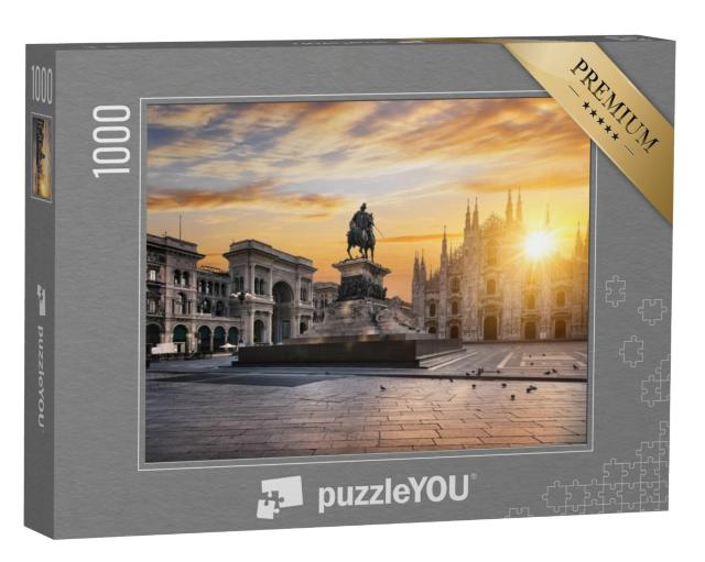 Puzzel 1000 stukjes „Duomo bij zonsopgang, Milaan, Europa“