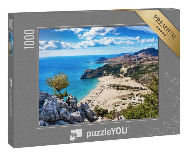 Puzzle 1000 Teile „Strand mit goldenem Sand: Tsambika, Rhodos, Griechenland“