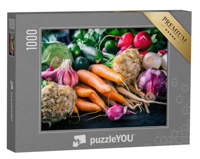 Puzzel 1000 stukjes „Assortiment knapperige verse groenten“