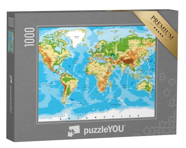 Puzzel 1000 stukjes „Fysieke wereldkaart“