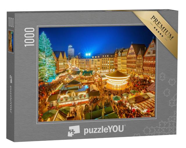 Puzzel 1000 stukjes „Traditionele kerstmarkt in het historische centrum van Frankfurt, Duitsland“