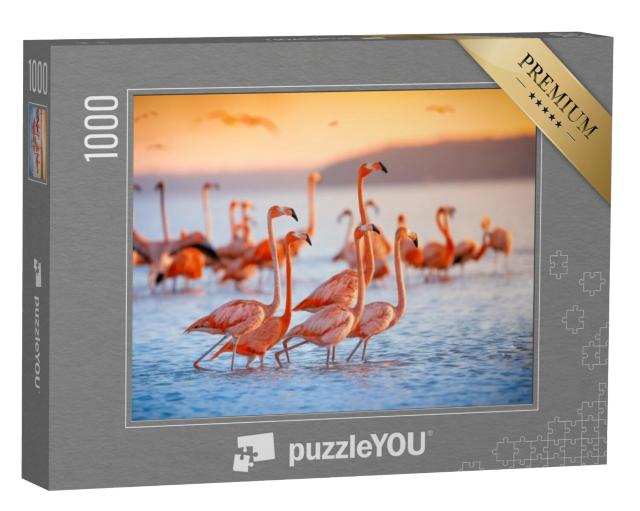 Puzzel 1000 stukjes „Roze flamingo's“