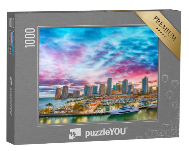 Puzzel 1000 stukjes „Schemering boven Miami, Florida“