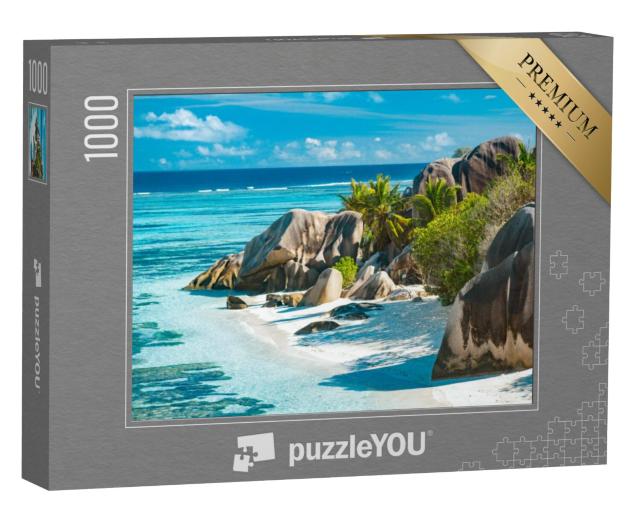 Puzzel 1000 stukjes „Betoverend mooi strand op de Seychellen - Anse Source D'Argent“