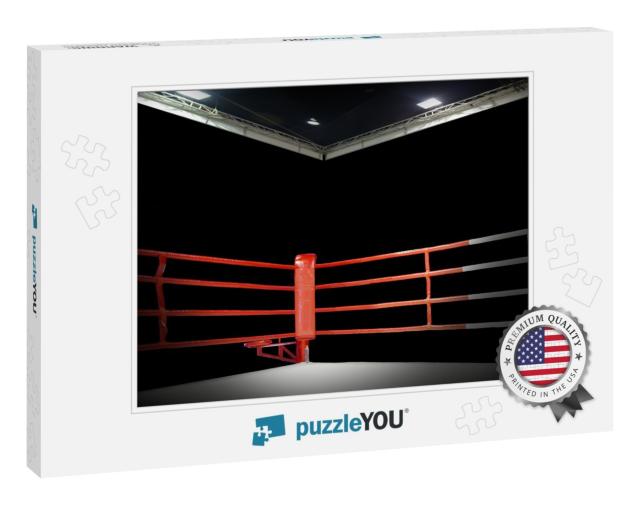 A Dramatic View of the Red Corner of a Regular Boxing Rin... Jigsaw Puzzle