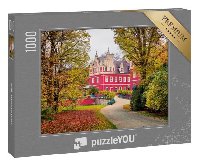 Puzzle 1000 Teile „Herbst am Schloss Muskau, UNESCO-Weltkulturerbe, Deutschland“