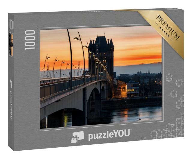 Puzzle 1000 Teile „Rheinbrücke in Worms bei Sonnenuntergang“