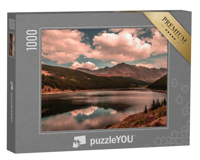 Puzzel 1000 stukjes „Kleurrijke lucht boven de Rocky Mountains“