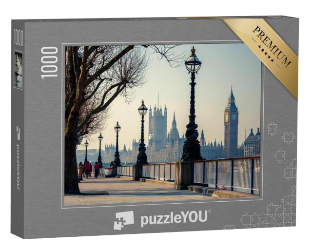 Puzzel 1000 stukjes „Sfeerbeeld van de Big Ben en de Houses of Parliament, Londen, Engeland“