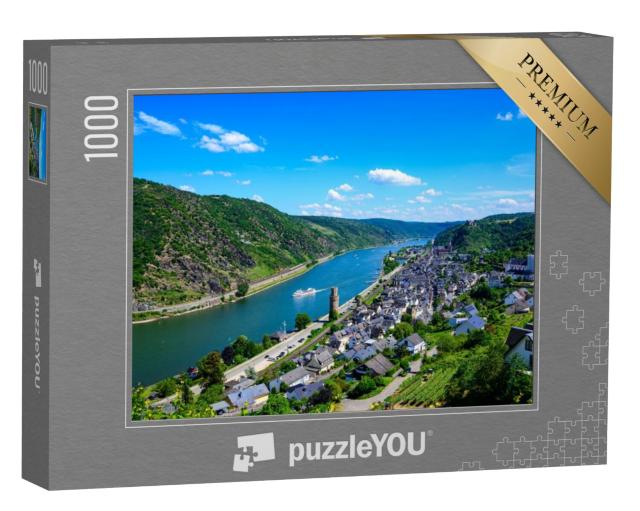 Puzzel 1000 stukjes „Oberwesel aan de Rijn in vogelperspectief“