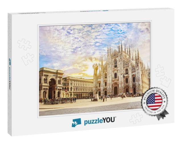 Cathedral Duomo Di Milano & Vittorio Emanuele Gallery in... Jigsaw Puzzle