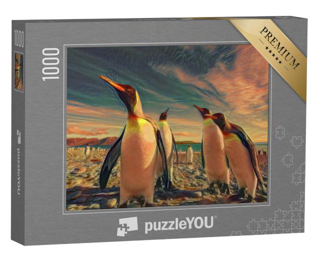 Puzzel 1000 stukjes „in de stijl van Edvard Munch, De Schreeuw - Zomer in Antarctica - Puzzelcollectie Kunstenaars & Schilderijen“