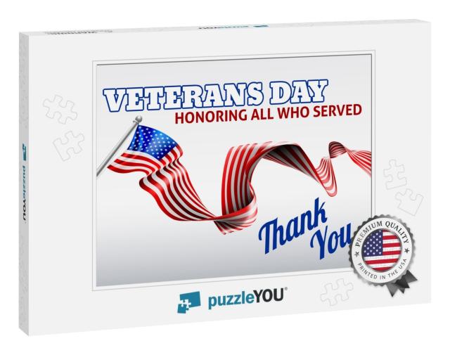 A Veterans Day American Flag Ribbon Background Des... Jigsaw Puzzle