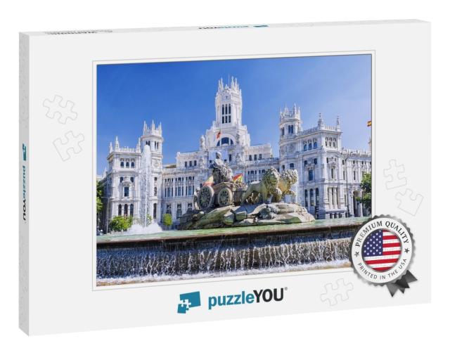 Cibeles Fountain in Madrid, Spain... Jigsaw Puzzle