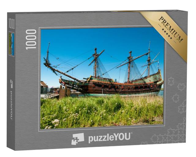 Puzzel 1000 stukjes „Historisch schip in de Bataviahaven in Lelystad, Nederland“