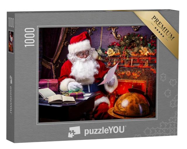 Puzzel 1000 stukjes „Kerstman leest zijn post“