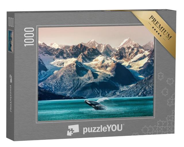 Puzzel 1000 stukjes „Walvissen spotten: boottocht langs de kust in Alaska“