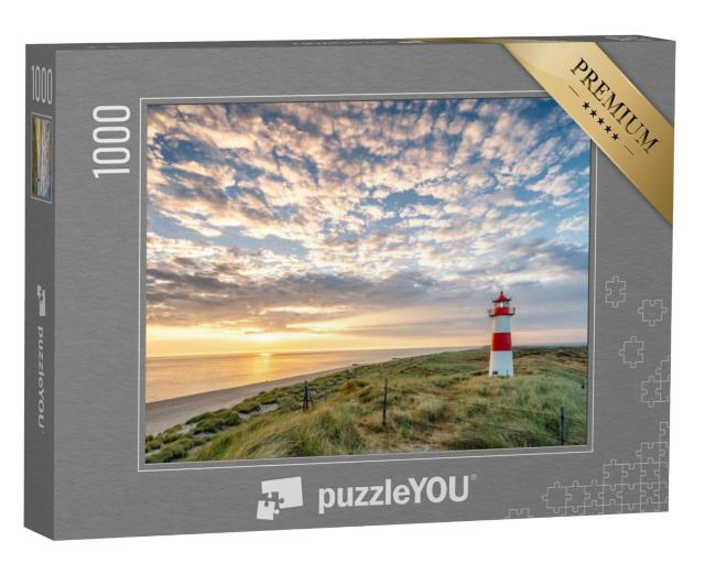 Puzzel 1000 stukjes „Rode vuurtoren op het eiland Sylt, Noord-Friesland, Sleeswijk-Holstein, Duitsland“