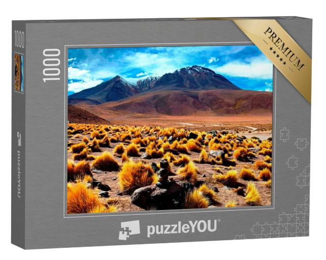 Puzzel 1000 stukjes „Hooglanden van Bolivia bij de Canapa vulkaan“