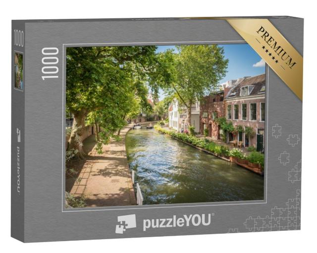 Puzzel 1000 stukjes „Een gracht in Utrecht, Nederland“