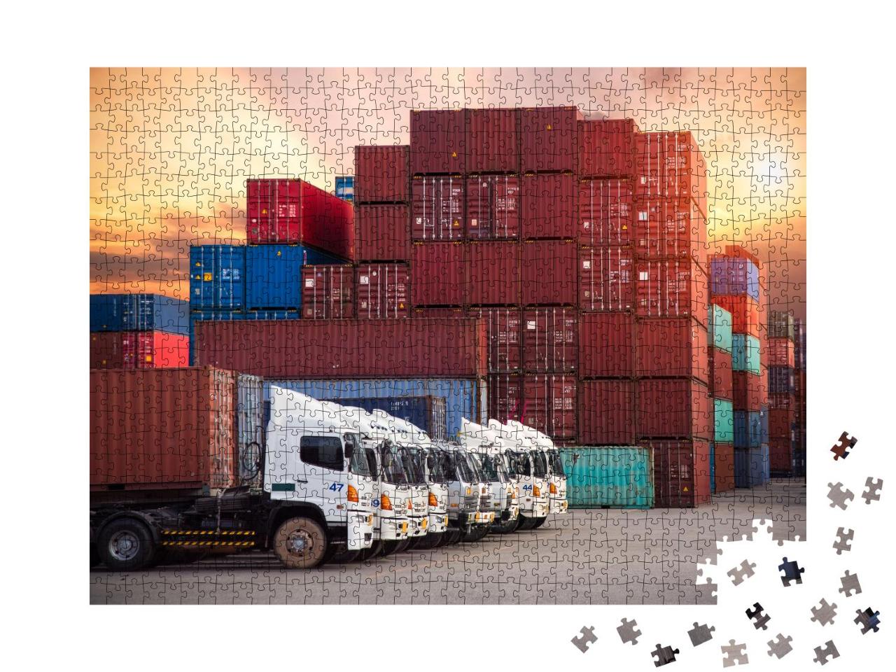 Puzzle 1000 Teile „Industriecontainer, bereit zum Verladen“