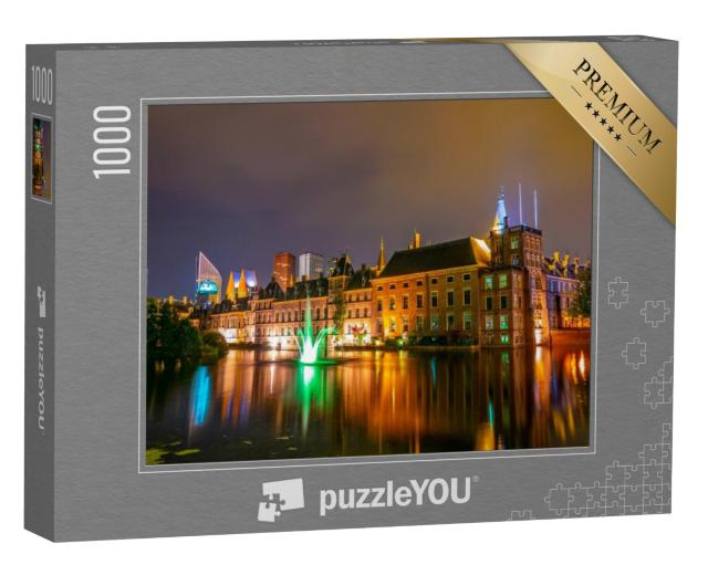 Puzzel 1000 stukjes „Nachtzicht van Kasteel Binnenhof in Den Haag, Nederland“