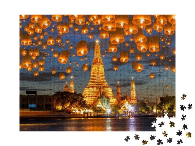 Puzzle 1000 Teile „Schwimmende Lampe beim Yee-Peng-Festival, Bangkok“