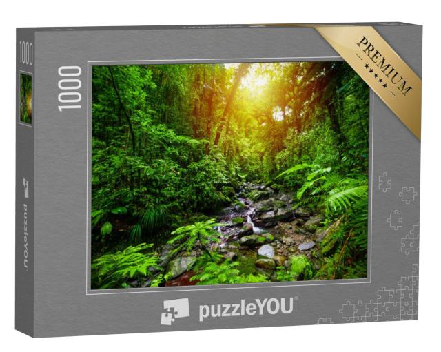 Puzzel 1000 stukjes „Kleine kreek in de jungle van Guadeloupe, Kleine Antillen, Caraïben“