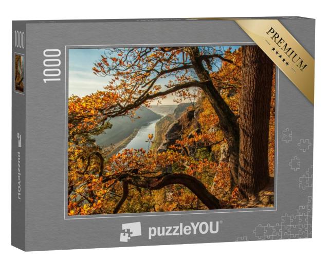 Puzzel 1000 stukjes „Elbe in het Elbezandsteengebergte bij de Bastei“