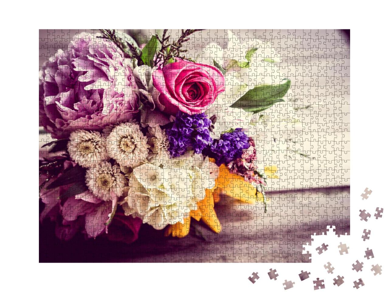 Puzzle 1000 Teile „Wunderschön rustikaler Blumenstrauß“