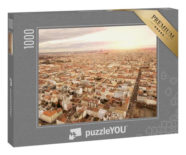 Puzzle 1000 Teile „Vogelperspektive auf Wien bei Sonnenuntergang“
