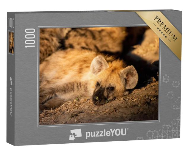 Puzzel 1000 stukjes „Close-up van een jonge hyena“