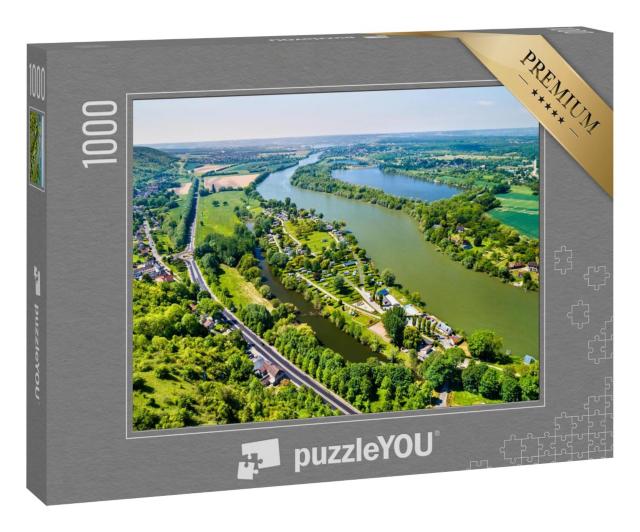 Puzzle 1000 Teile „Die Seine bei Chateau Gaillard in der Normandie, Frankreich“