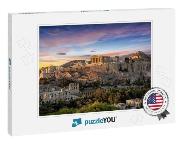 The Parthenon Temple At the Acropolis of Athens, Greece... Jigsaw Puzzle